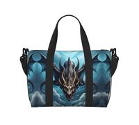 Phayah Flying Dragon Borsone da viaggio Weekender Pernottamento Palestra Tote per donne ragazze Borsa a tracolla Allenamento Resistente all'acqua, nero, Taglia unica