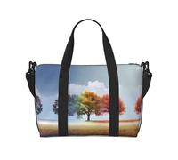 Phayah Four Seasons Tree Travel Duffel Bag,Borsa sportiva Tote Gym Bag Shoulder Weekender Pernottamento Borsa da donna, Nero , Taglia unica