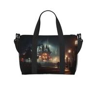 Phayah Ghost Town Mania Borsone da viaggio, borsa sportiva da palestra, borsa da viaggio per la notte da donna, Nero , Taglia unica