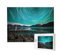 Phayah Green Aurora Borealis Pattern Puzzle Unico Jigsaw Wall Art Picture per la Decorazione Domestica 500 Pz
