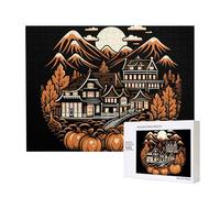 Phayah Halloween Village Pattern Puzzle Unico Jigsaw Wall Art Picture per la decorazione domestica 500 pz