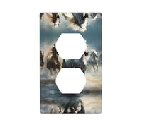 Phayah Horses Running Wild in The River Pattern Outlet Covers Wall Plate Receptacle Duplex Light Switch Cover Plate Single Dual Plug Electrical Switchplate