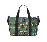 Phayah Insect Atlas Borsone da viaggio Weekender Pernottamento Palestra Tote per donne ragazze Borsa a tracolla Allenamento Resistente all'acqua, nero, Taglia unica