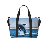 Phayah Jumping Up Dolphins Crossbody Borsa da viaggio Overnighter Duffel Bags Carry On Size Ideale per la scuola o borsa da viaggio durante la notte