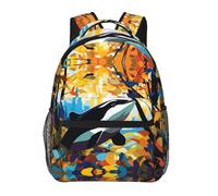 PHAYAH Killer Whale In The Woods Modello Leggero 15.7 In Borsa Del Computer Portatile Per Le Ragazze Donne Casual Spalle Zaino