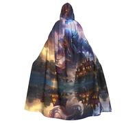 PHAYAH King Octopus Coming Ashore Pattern Halloween stregoneria stregoneria cappuccio mantello Natale felpa con cappuccio Cosplay festa in maschera vestito regalo costume