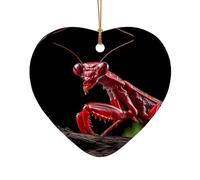 Phayah Lama Rosso Pregare Mantide Modello Hristmas Ceramica Ciondolo A Forma di Cuore Ornamenti Albero di Natale Decorazioni Homefor Incontri Decorazione