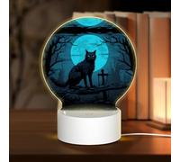 Phayah Lampada da notte con motivo gatto al chiaro di luna, con sensore dal tramonto all'alba, lampada a LED per corridoi, camere da letto, camere dei bambini, scale