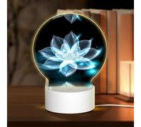 Phayah Lampada da notte trasparente con motivo a fiore di loto con sensore dal tramonto all'alba, lampada a LED per corridoi, camere da letto, camere dei bambini, scale
