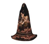 PHAYAH Leopard Cat In A Dead Tree Pattern Halloween stregoneria stregoneria cappa con cappuccio mantello Natale felpa con cappuccio Cosplay festa in maschera vestito regalo grande
