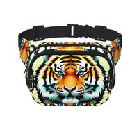 Phayah Little Fat Tiger Head - Marsupio da uomo e donna, con cinghia regolabile, per allenamento all'aperto, viaggi, casual, corsa, escursionismo, ciclismo