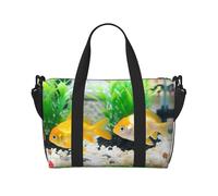 Phayah Little Goldfish - Borsone da viaggio rilassante per la notte, borsa da palestra per donne e ragazze, borsa a tracolla per allenamento, resistente all'acqua, nero, taglia unica, Nero, One Size