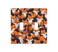 Phayah Lots Of Cartoon Little Foxes Pattern Wall Plate Outlet Cover Doppio Toggle Light Switch Cover Dimensioni 11,4 x 11,4 cm Per aree residenziali e commerciali