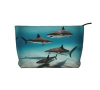 PHAYAH Lots Of Tasty Food Patterned Cosmetic Bag Portatile di Grande Capacità Cosmetici Bag Velluto A Coste Cerniera Toiletry Bag Borsa Da Viaggio, Pesce nel Mare Profondo, Taglia unica