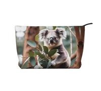 PHAYAH Lots Of Tasty Food Patterned Cosmetic Bag Portatile di Grande Capacità Cosmetici Bag Velluto A Coste Cerniera Toiletry Bag Borsa Da Viaggio, Cartone animato Koala, Taglia unica