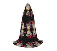 PHAYAH Love Owl Pattern Halloween Adulto Cappuccio Vestaglia Mantello, Donne Uomini Halloween Dress Up Party Cosplay Costumi L