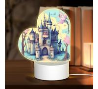 PHAYAH Luce della stanza della luce di notte del USB acrilico del modello del castello delle fiabe di forma del