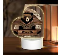 PHAYAH Luce della stanza della luce di notte del USB acrilico del modello dell'orso rustico di forma