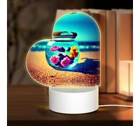 PHAYAH Luce notturna a forma di cuore con fiori in una bottiglia alla deriva, base con cavo USB regolabile, 3 colori, per adulti e bambini, camera da letto