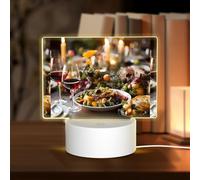 PHAYAH Luce notturna rettangolare a LED a lume di candela, con cavo USB, regolabile, 3 colori, per adulti e bambini, camera da letto