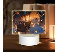 PHAYAH Luce notturna rettangolare con motivo Cenerentola, base a LED con cavo USB regolabile, 3 colori, per adulti e bambini, camera da letto