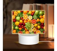 PHAYAH Luce notturna rettangolare con motivo vegetali dai colori vivaci, base a LED con cavo USB regolabile, 3 colori, per adulti e bambini, camera da letto