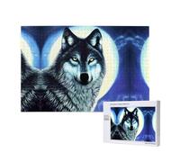 Phayah Lupo sotto la luna puzzle 1000 pezzi per puzzle puzzle in legno per famiglia amico decorazione della casa arte da parete 29,5 x 50 cm