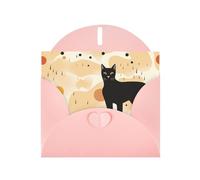 PHAYAH Lynx Pattern - Biglietti di auguri (10 pezzi) con buste rosa, adatti per anniversari di matrimonio e inviti per feste