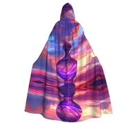 PHAYAH Magic Wishing Bottle Pattern Halloween stregoneria stregoneria accappatoio con cappuccio mantello Natale felpa con cappuccio Cosplay festa in maschera vestito regalo costume