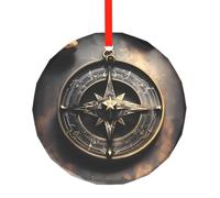 Phayah Magico Design Norreno Rune Bussola Modello Hristmas Vetro Ciondolo Rotondo Albero di Natale Ornamenti Homefor Incontri Decorazione