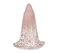 PHAYAH Mantello con cappuccio per adulti con glitter oro rosa per travestimento cosplay Halloween strega mantello per feste di Natale S