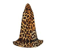 PHAYAH Mantello con cappuccio per adulti con motivo leopardo a righe su leopardi, per Halloween, feste e cosplay, nero, Medium
