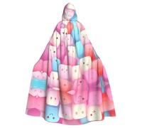 PHAYAH Marshmallow Cubo Modello Mantello Con Cappuccio Mantello Strega Costumi di Halloween Per Cosplay Costume Mascherata Donne Uomini Robe