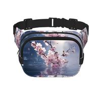 Phayah Marsupio con fiori di ciliegio nell'acqua, per uomini e donne, marsupio per viaggi, escursionismo, corsa, sport all'aria aperta