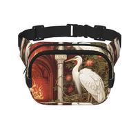 Phayah Marsupio con motivo a cicogna bianca fiammeggiante, per uomini e donne, marsupio per viaggi, escursionismo, corsa, sport all'aria aperta