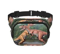 Phayah Marsupio con motivo dinosauro duello per uomini e donne, marsupio per viaggi, escursionismo, corsa, sport all'aria aperta