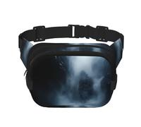 Phayah Marsupio con motivo "Evil in the Mist" per uomini e donne, marsupio per viaggi, escursionismo, corsa, sport all'aria aperta