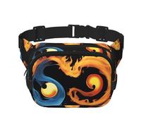 Phayah Marsupio con simbolo del fuoco e dell'acqua, da uomo e donna, con cinturino regolabile, per allenamento all'aperto, viaggi, casual, corsa, escursionismo, ciclismo