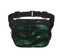 Phayah Marsupio verde piumato a forma di serpente, per uomo, donna, allenamento, viaggi, casual, corsa, escursionismo, ciclismo, marsupio