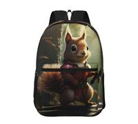 PHAYAH Mazzo Di Fiori Modello Zaino 17 "18l Grande Capacità Spallacci Regolabili Borsa Semplice Per Tutti, Scoiattolo coraggioso, Etichettalia unica