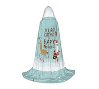 PHAYAH Merry Christmas And Happy New Year Modello Poncho con cappuccio Unisex Natale Felpa con cappuccio per Cosplay Halloween Costume Party Masquerade S