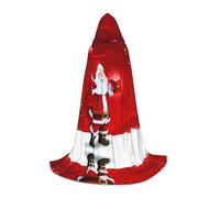 PHAYAH Merry Christmas Pattern Halloween stregoneria stregoneria con cappuccio mantello Natale felpa con cappuccio cosplay festa in maschera vestito regalo costume S