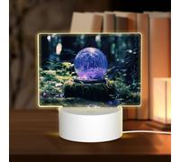 PHAYAH Misteriosa luce notturna in acrilico con motivo a sfera di cristallo, con porta USB, interruttore touch, regalo di compleanno per amici e familiari
