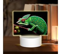PHAYAH Misterioso motivo camaleonte acrilico luce notturna con porta USB touch interruttore regalo di compleanno del Ringraziamento per familiari amici