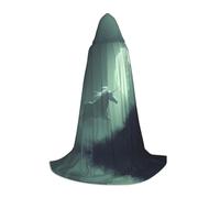 PHAYAH Misty Unicorn Pattern Halloween stregoneria stregoneria con cappuccio mantello Natale felpa con cappuccio Cosplay festa in maschera vestito regalo piccolo