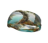 Phayah Moon Rock by The Sea - Fascia elastica per capelli da donna e da uomo, per yoga, corsa, traspirante, elastica e traspirante