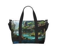 Phayah Mountain Stone Bridge Borsone da viaggio Weekender Pernottamento Palestra Tote per donne ragazze Borsa a tracolla per allenamento resistente all'acqua, nero, taglia unica, Nero, One Size