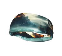 Phayah Mysterious City in the Sea - Fascia elastica per la testa, adatta per corsa, yoga, basket, fascia elastica