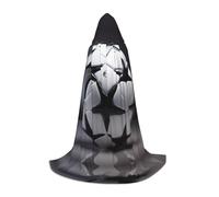 PHAYAH Nero E Bianco Calcio Modello Halloween Stregoneria Stregoneria Con Cappuccio Mantello Natale Felpa Con Cappuccio Cosplay Festa in Maschera Vestito Regalo Costume Piccolo
