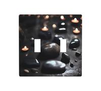 Phayah Nero Mistero Cuore Pietra Modello Piastra Da Parete Presa Copertura Doppio Interruttore Della Luce Interruttore Dimensioni 4.5x4.5 In Per Aree Residenziali E Commerciali